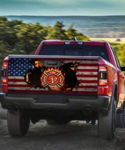 firefighter american truck tailgate decal sticker wrap 7693