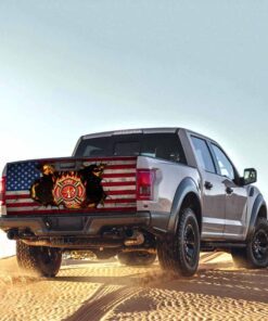 firefighter american truck tailgate decal sticker wrap 8815