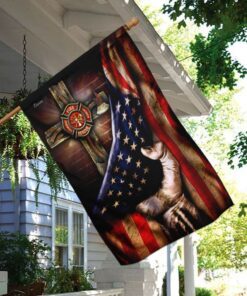 firefighter christian cross flag 2295