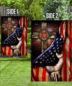 firefighter christian cross flag 2701
