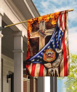 Firefighter Christian Cross Flag