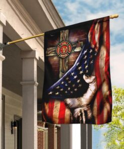 Firefighter Christian Cross Flag