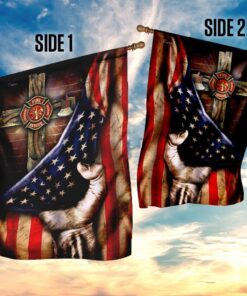 firefighter christian cross flag 6655