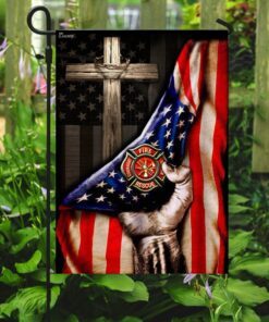 firefighter christian cross flag 8671