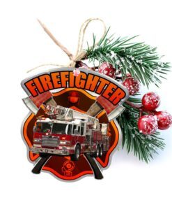 firefighter custom shaped ornament ant282o 7896