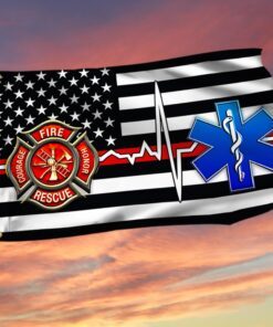 Firefighter EMT Flag First Responder Grommet Flag TRV1880GFv1