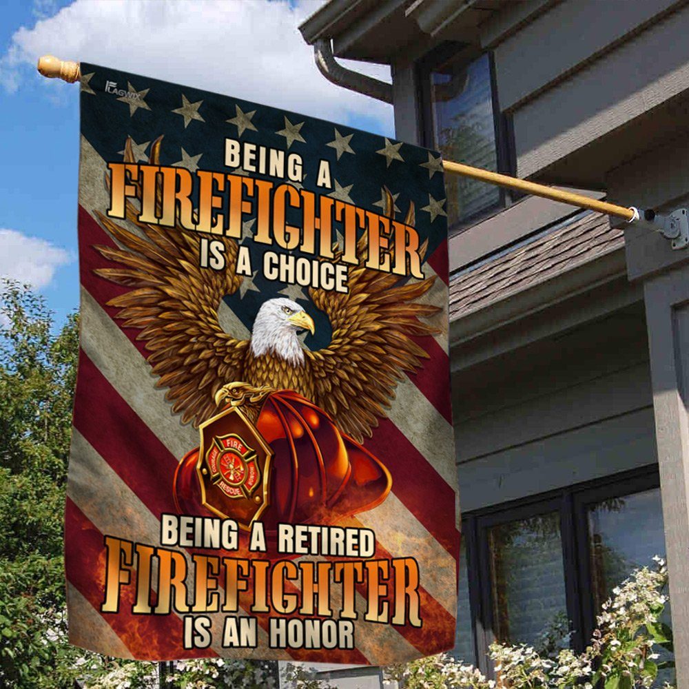 Firefighter Flag Being A Retired Firefighter Is An Honor Flag QTR188F - Image 2