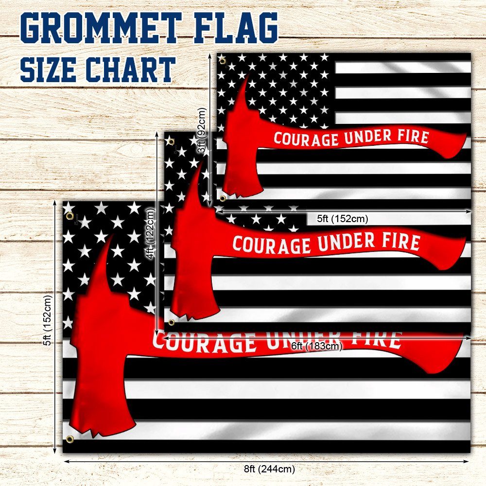 Firefighter Flag Courage Under Fire Firefighter American Grommet Flag QTR153GF - Image 4