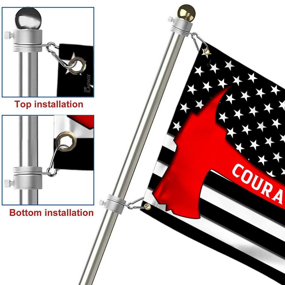 Firefighter Flag Courage Under Fire Firefighter American Grommet Flag QTR153GF - Image 5