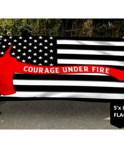 firefighter flag courage under fire firefighter american grommet flag qtr153gf 8627
