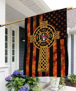 Firefighter Flag Firefighter Jesus Cross Flag TRL1684F