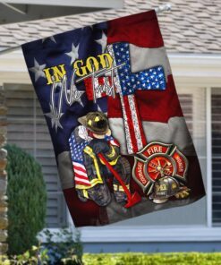 Firefighter Flag In God We Trust MLH1873F