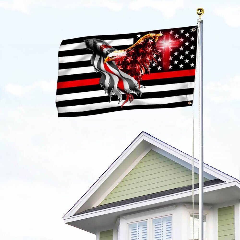 Firefighter Flag The Thin Red Line American Eagle Flag THB3482GFv2 - Image 4
