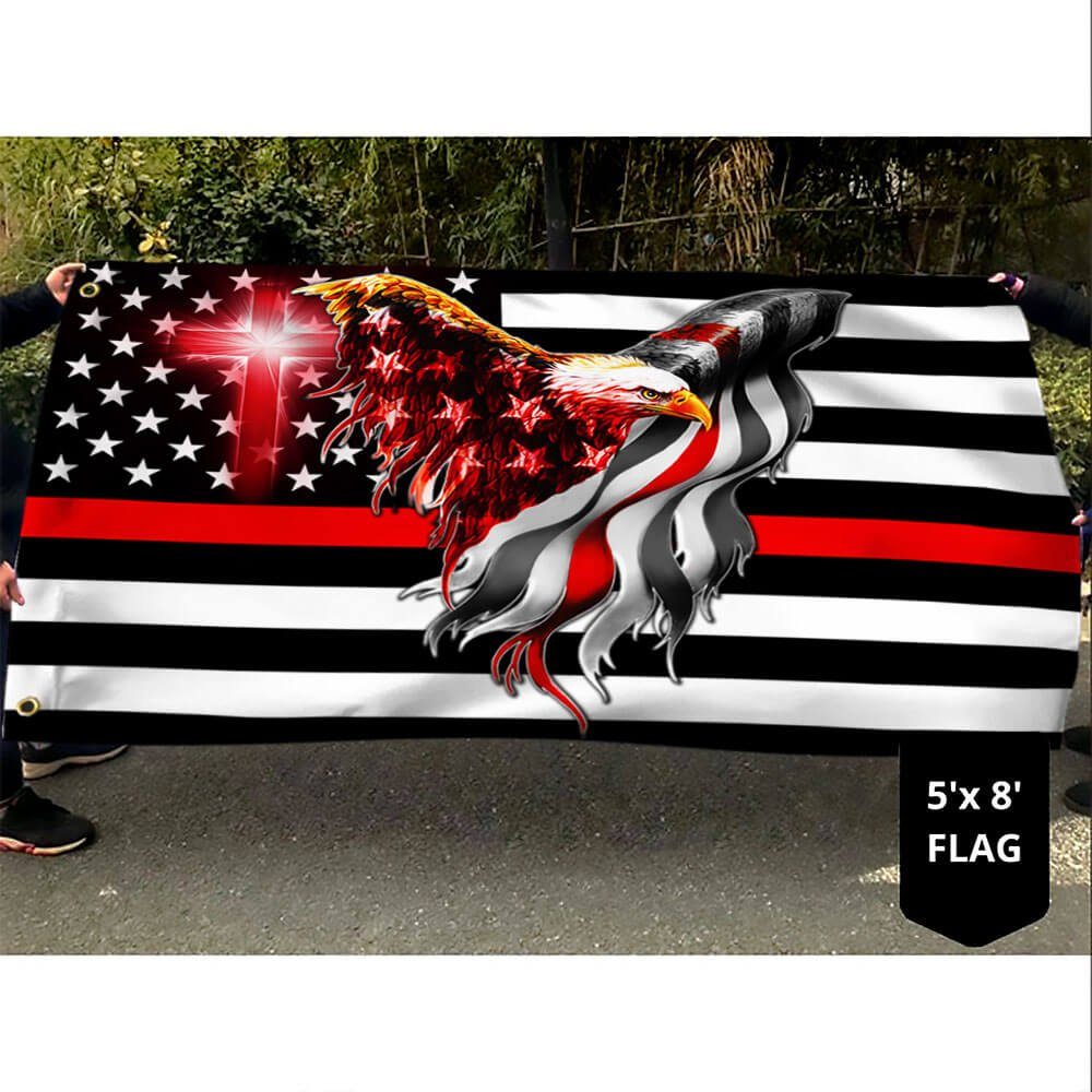Firefighter Flag The Thin Red Line American Eagle Flag THB3482GFv2 - Image 3