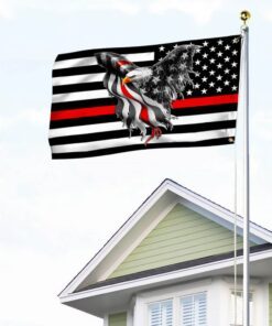 firefighter flag the thin red line american eagle grommet flag thb3482gf 5563