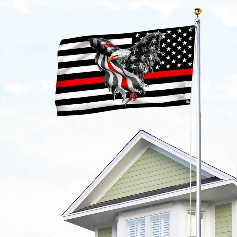 Firefighter Flag The Thin Red Line American Eagle Grommet Flag THB3482GF - Image 4