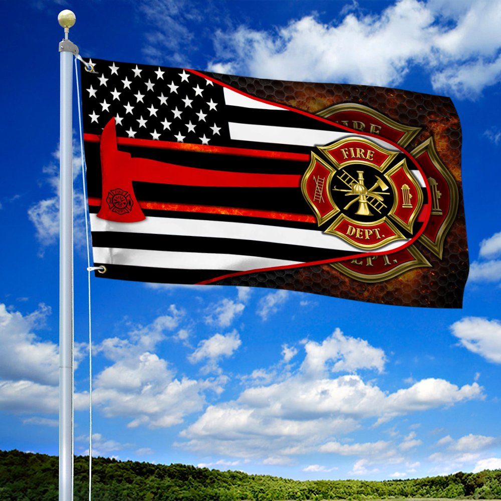 Firefighter Flag The Thin Red Line American Eagle Grommet Flag TPT239GF - Image 2