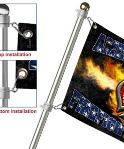 firefighter grommet flag, american by birth firefighter by choice qnk232gf 8904