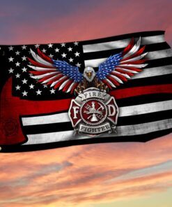 Firefighter Grommet Flag The Thin Red Line Flag THH3382GFv1