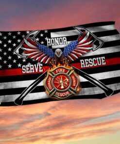 Firefighter The Thin Red Line American Eagle Grommet Flag THH3487GF