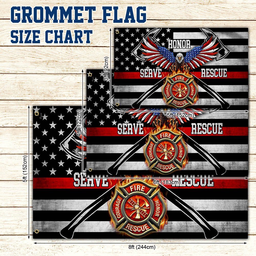 Firefighter The Thin Red Line American Eagle Grommet Flag THH3487GF - Image 5