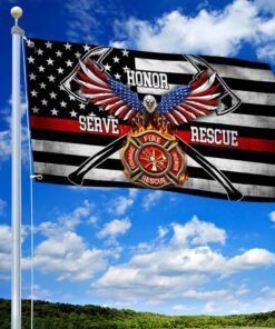 firefighter the thin red line american eagle grommet flag thh3487gf 6036