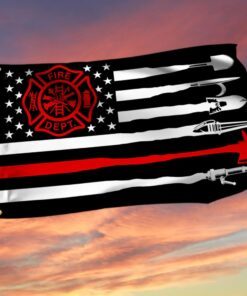 Firefighter Thin Red Line Grommet Flag QNK1107GF