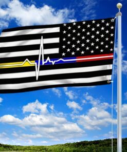 first responder thin red blue gold line grommet flag police fire and dispatch tqn258gf 3466