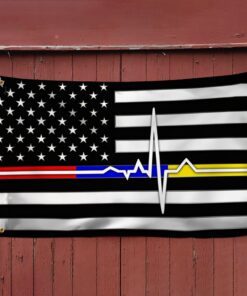 first responder thin red blue gold line grommet flag police fire and dispatch tqn258gf 3562