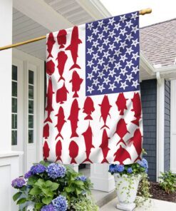 Fishing Fish July 4th Patriotic American Flag MLN1300F