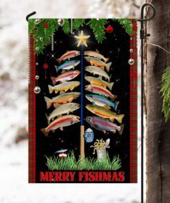 fishing flag merry fishmas christmas flag trl1562f 3265
