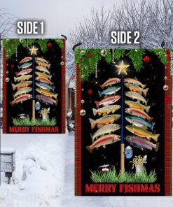 fishing flag merry fishmas christmas flag trl1562f 3388