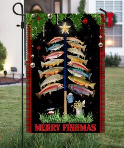 fishing flag merry fishmas christmas flag trl1562f 3711