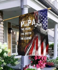 flagwix, gift for dad, gift for grandpa, hunting flag, the man, the myth, the legend flag psl282fscv6 7071