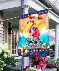 Flamingo Flag Hello Summer LNT321F