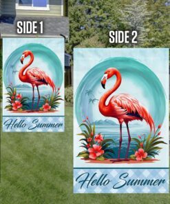 flamingo hello summer flag tqn1360f 8802