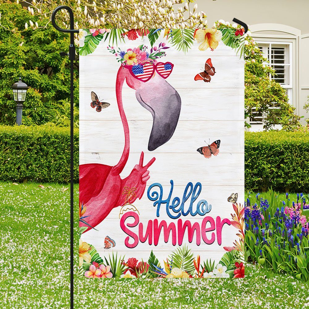 Flamingo Hello Summer Flag TQN260F