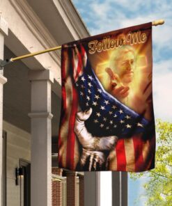 Follow Me Christian American Flag