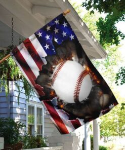 fourth of july baseball flag 2205