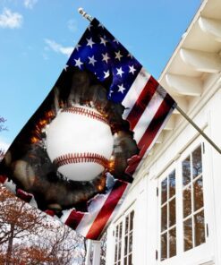 fourth of july baseball flag 3325