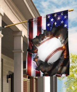 Fourth Of July Baseball Flag