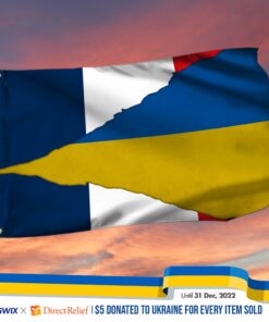 France And Ukraine Grommet Flag Stand With Ukraine BNT519GFv5