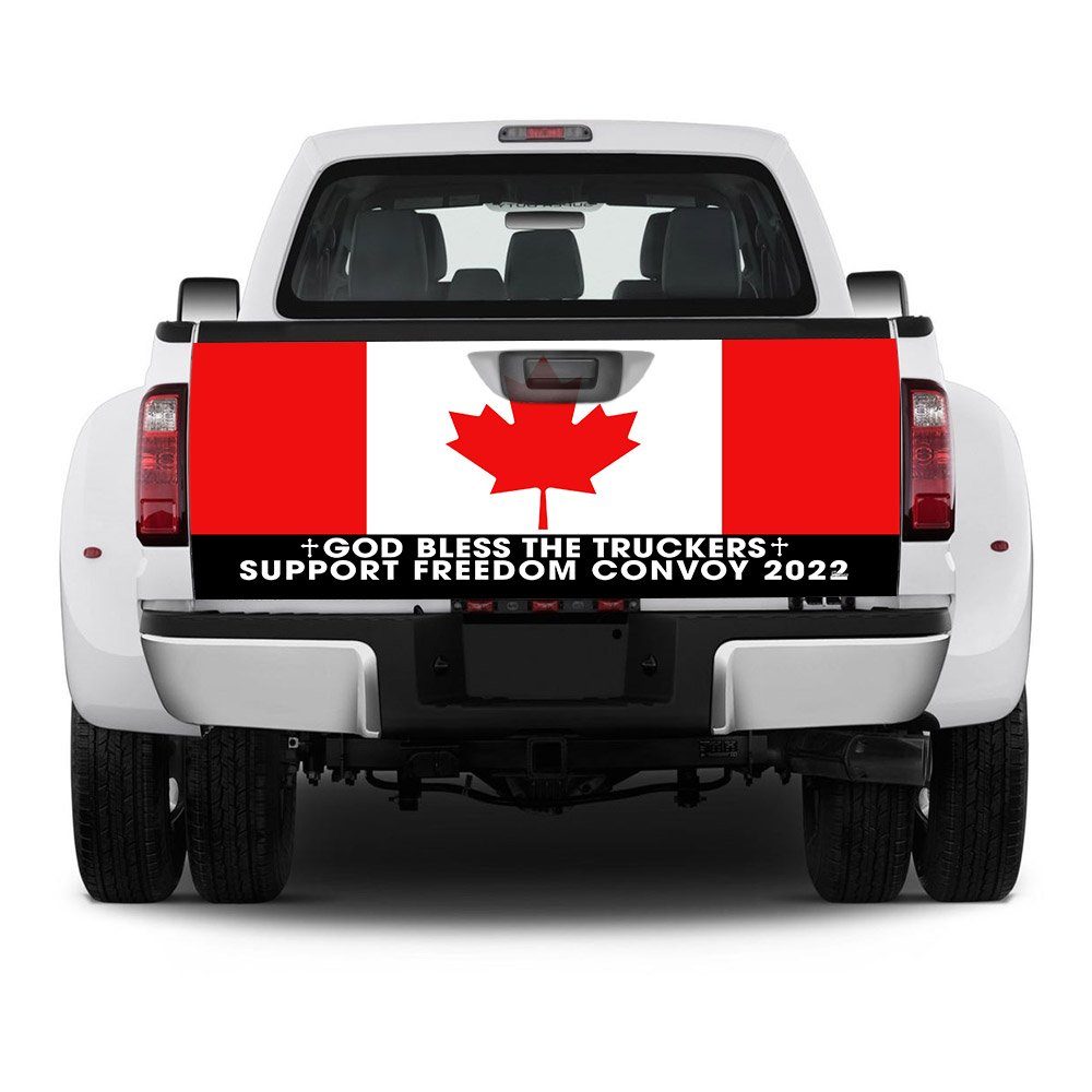 Freedom Convoy 2022, Truckers For Freedom, Canadian Trucker, Mandate Freedom, Support Trucker Truck Tailgate Decal Sticker Wrap THN3751TD - Image 5