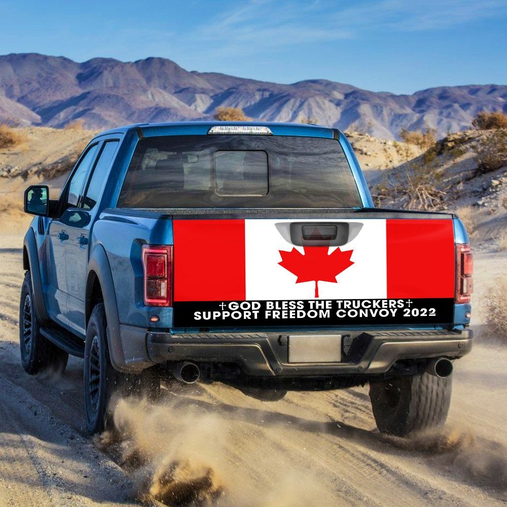 Freedom Convoy 2022, Truckers For Freedom, Canadian Trucker, Mandate Freedom, Support Trucker Truck Tailgate Decal Sticker Wrap THN3751TD - Image 2