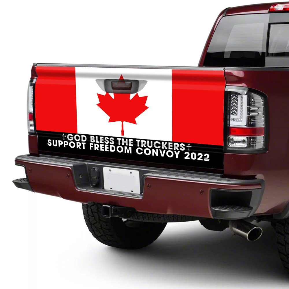 Freedom Convoy 2022, Truckers For Freedom, Canadian Trucker, Mandate Freedom, Support Trucker Truck Tailgate Decal Sticker Wrap THN3751TD - Image 4