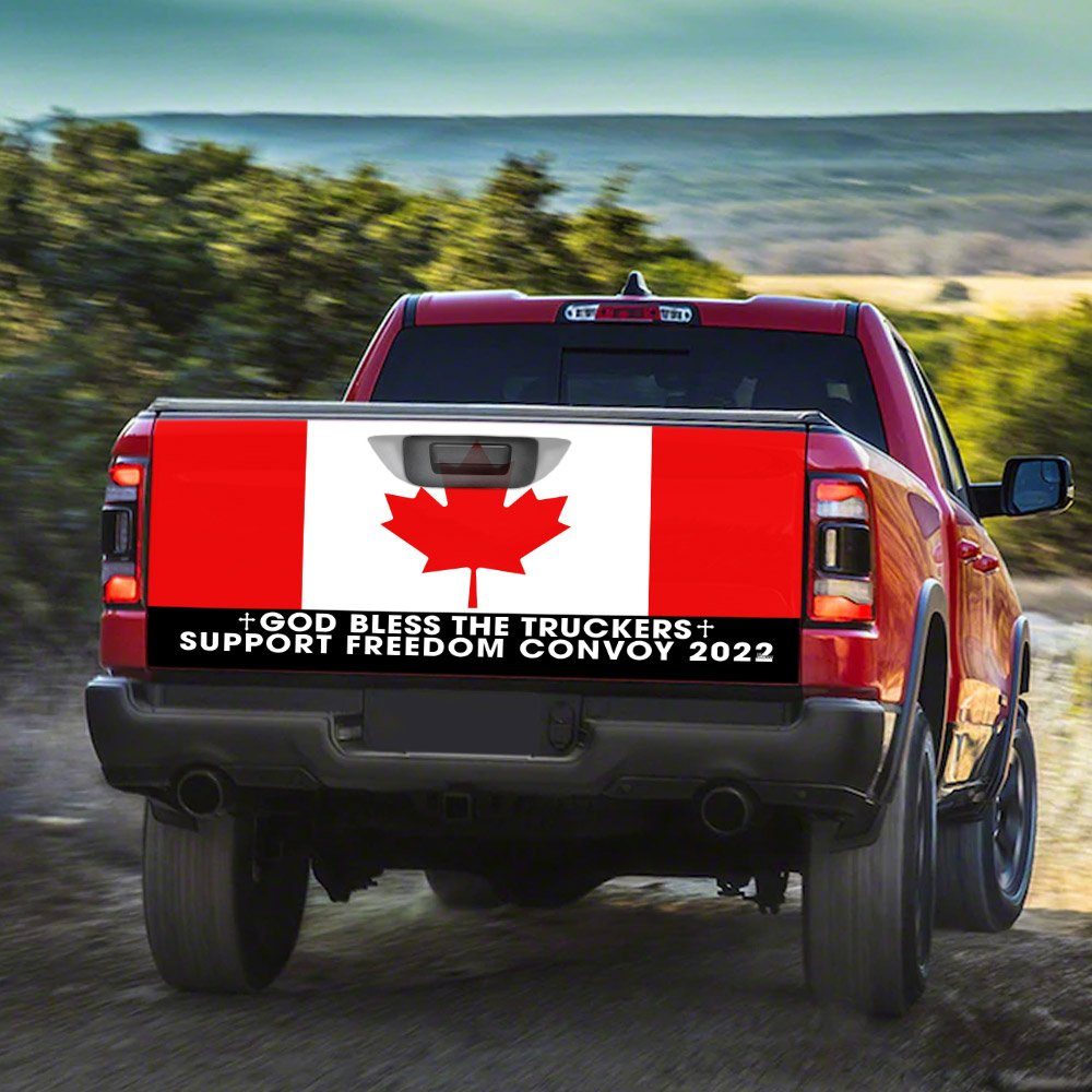Freedom Convoy 2022, Truckers For Freedom, Canadian Trucker, Mandate Freedom, Support Trucker Truck Tailgate Decal Sticker Wrap THN3751TD - Image 3