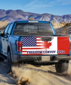 freedom convoy 2022, truckers for freedom, mandate freedom, canadian trucker, support trucker truck tailgate decal sticker wrap trv1784td 2356