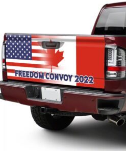 freedom convoy 2022, truckers for freedom, mandate freedom, canadian trucker, support trucker truck tailgate decal sticker wrap trv1784td 3164