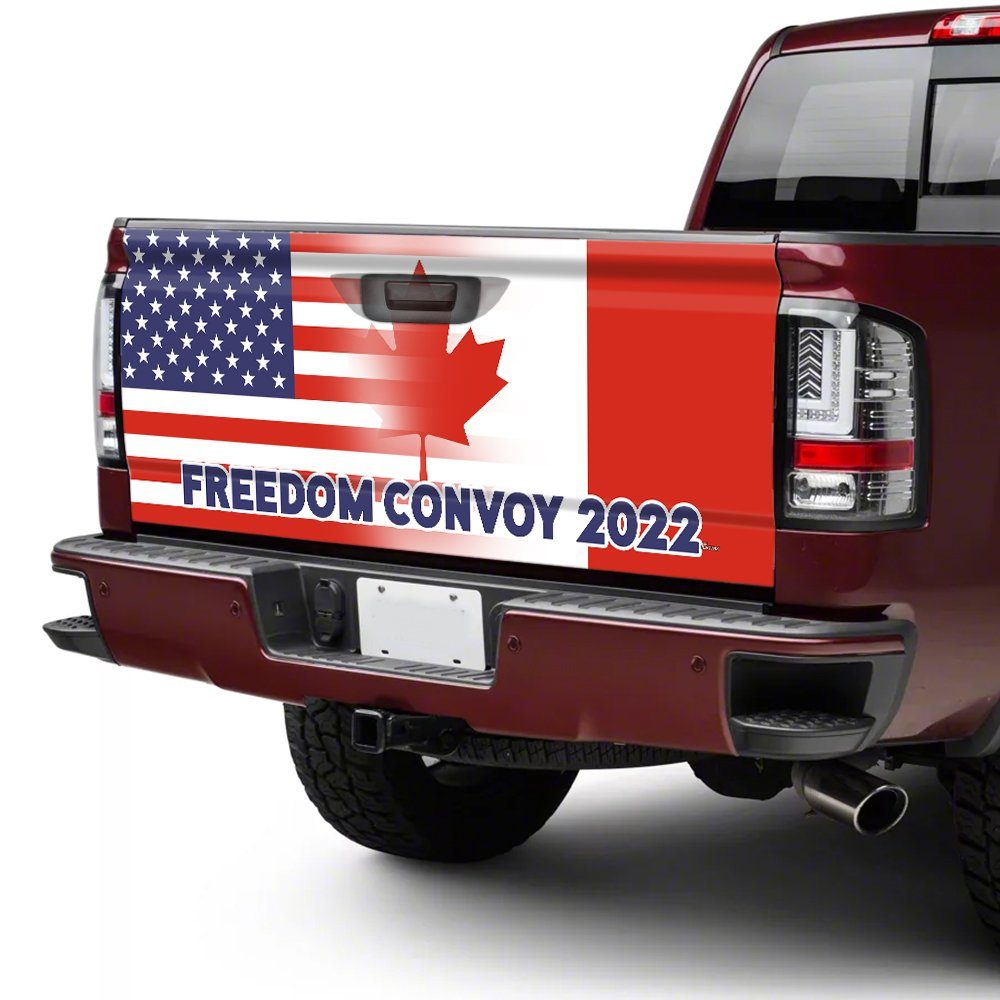 Freedom Convoy 2022, Truckers For Freedom, Mandate Freedom, Canadian Trucker, Support Trucker Truck Tailgate Decal Sticker Wrap TRV1784TD - Image 4