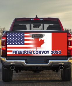Freedom Convoy 2022, Truckers For Freedom, Mandate Freedom, Canadian Trucker, Support Trucker Truck Tailgate Decal Sticker Wrap TRV1784TD